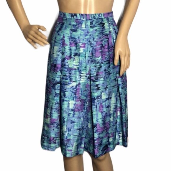 Perceptions Vintage 1990s A-line Skirt Artsy Print Size 8 - Picture 1 of 8